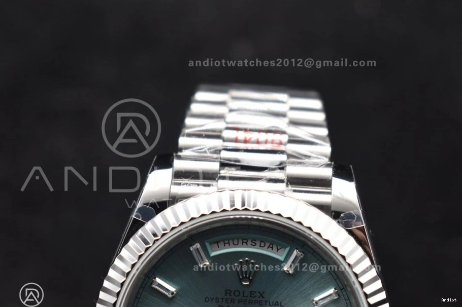 Bracelet 904L DayDate Steel President Dial A3255 40 V2 SS Blue GMF Stick On Ice 0329